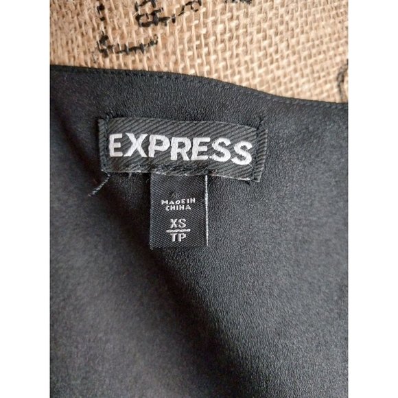 Express Black Pink Sequin Beaded Tank Top Womens Sz XS - Picture 4 of 5